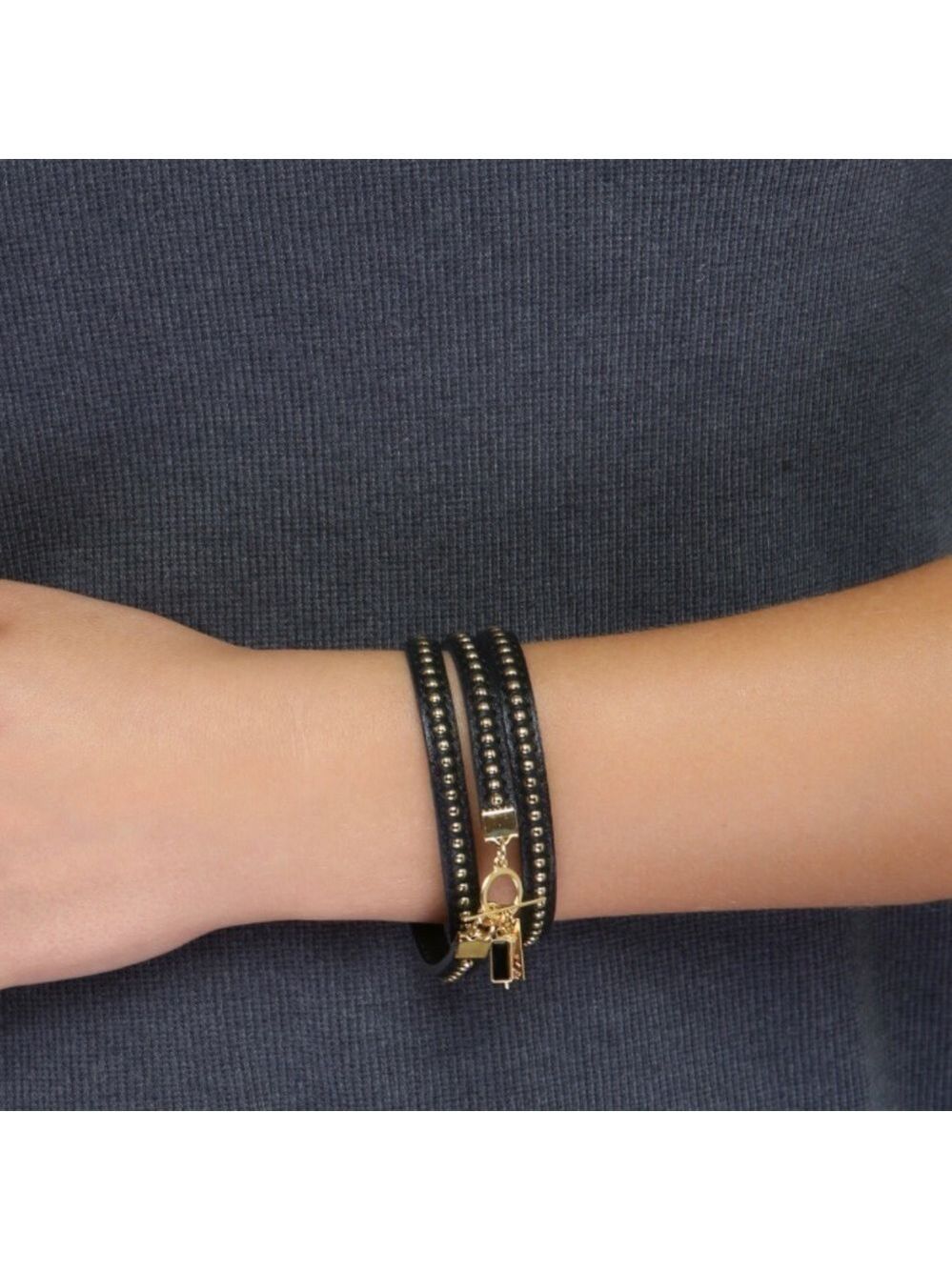 Hultquist leather/silver wraparound bracelet - Picture 8 of 9
